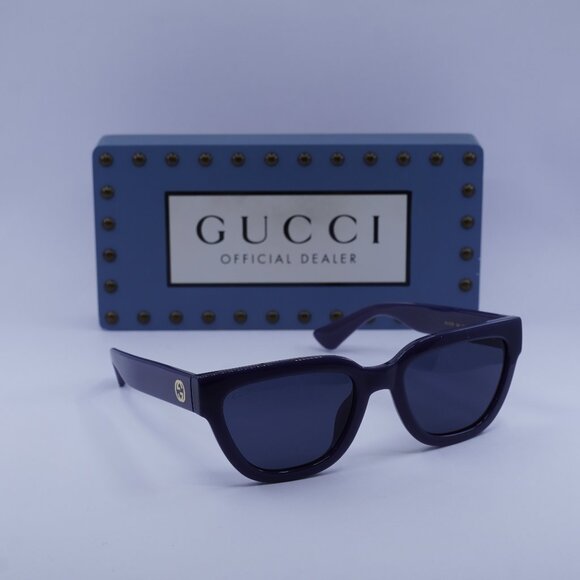 Gucci GG1578S 004 Cat Eye Sunglasses - Violet/Blue - Picture 1 of 12